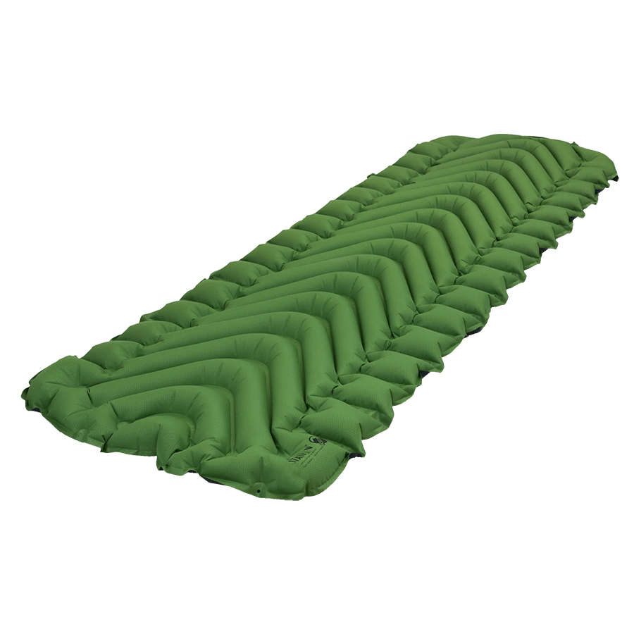 KLYMIT STATIC V SLEEPING PAD - GREEN LYING DOWN