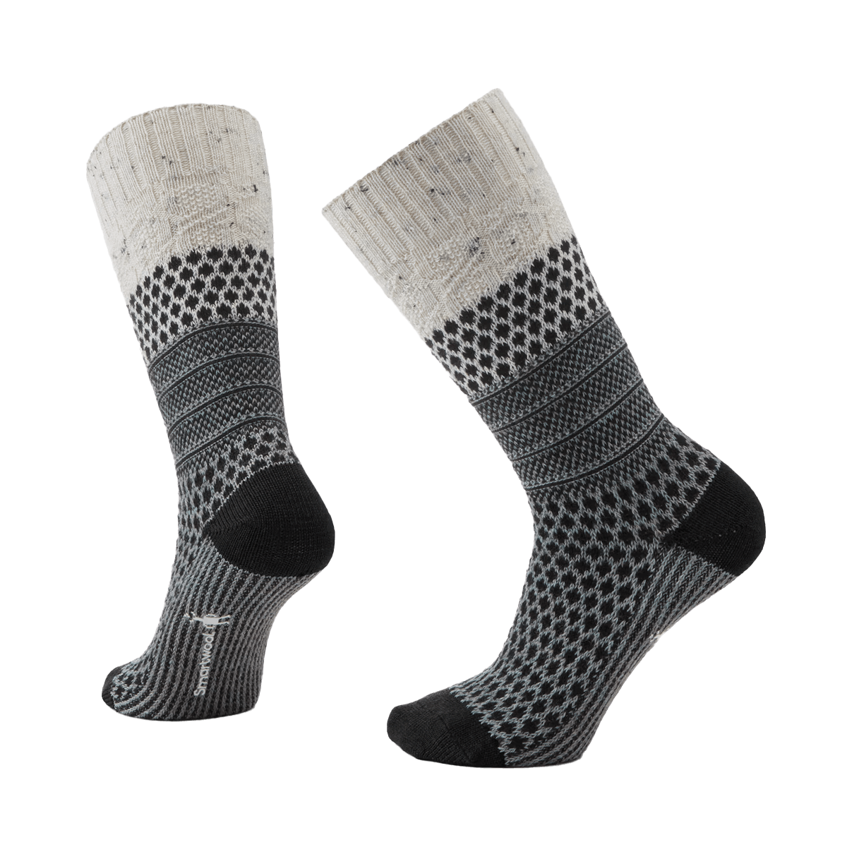 SMARTWOOL EVERYDAY POPCORN CABLE CREW FULL CUSHION SOCKS - NATURAL DONEGAL