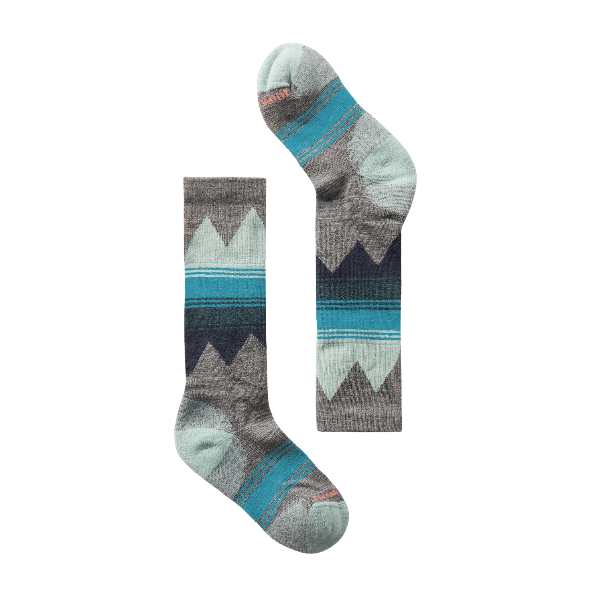 SMARTWOOL KIDS’ SKI LIGHT CUSHION OVER-THE-CALF SOCKS – MEDIUM GRAY