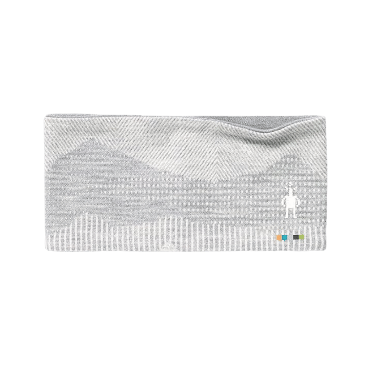 SMARTWOOL THERMAL MERINO PATTERN REVERSIBLE HEADBAND - 1 FM - LIGHT GRAY MOUNTAINSCAPE