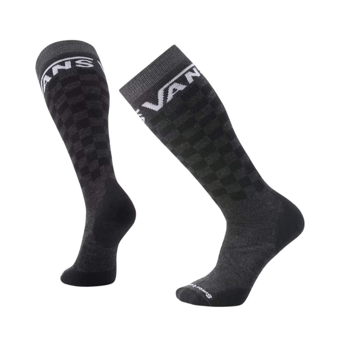 SMARTWOOL SNOWBOARD FULL CUSHION VANS CLASSIC CHECKER OTC SOCK - CHARCOAL