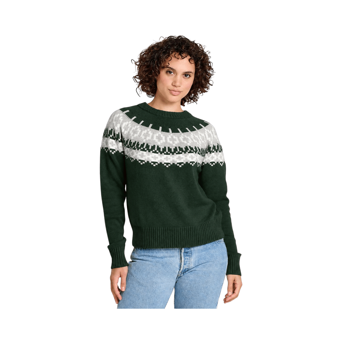 TOAD AND CO WOMENS CAZADERO CREW SWEATER FIR