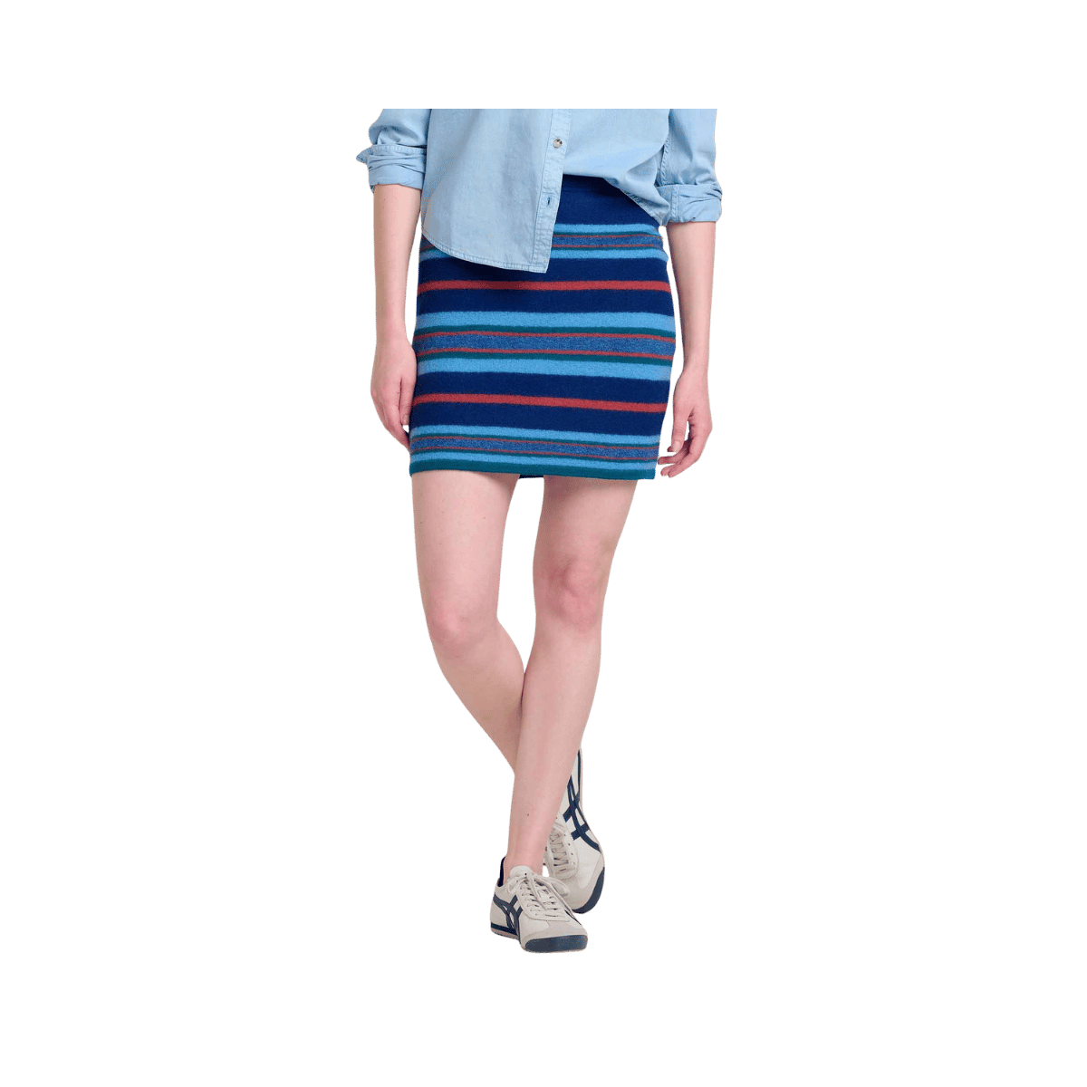 TOAD AND CO WOMENS MERINO HEARTFELT SWEATER SKIRT GLACIER