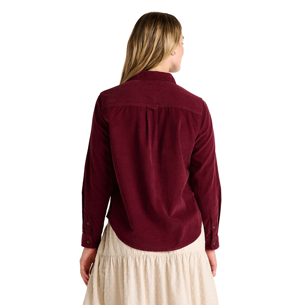 TOAD AND CO WOMEN'S CATTAIL CORD LONG SLEEVE SHIRT- PORT BACK