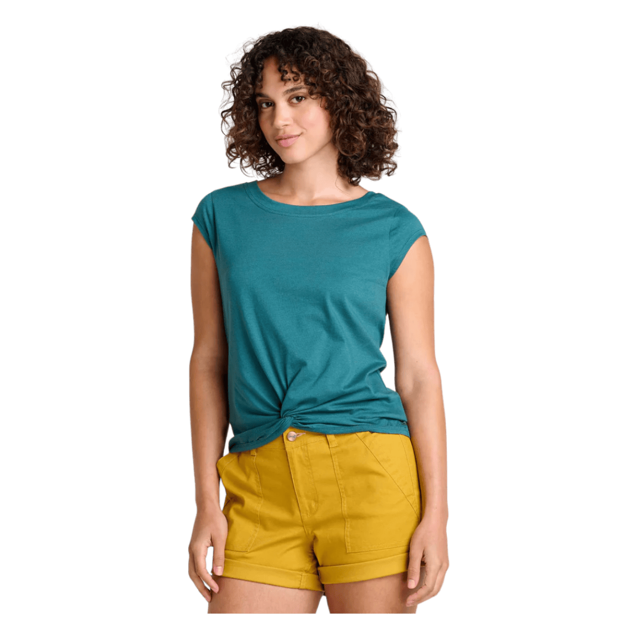 TOAD & CO WOMEN’S ANZA SHORT TENCEL SLEEVE SHIRT _JASPER_MAIN IMAGE