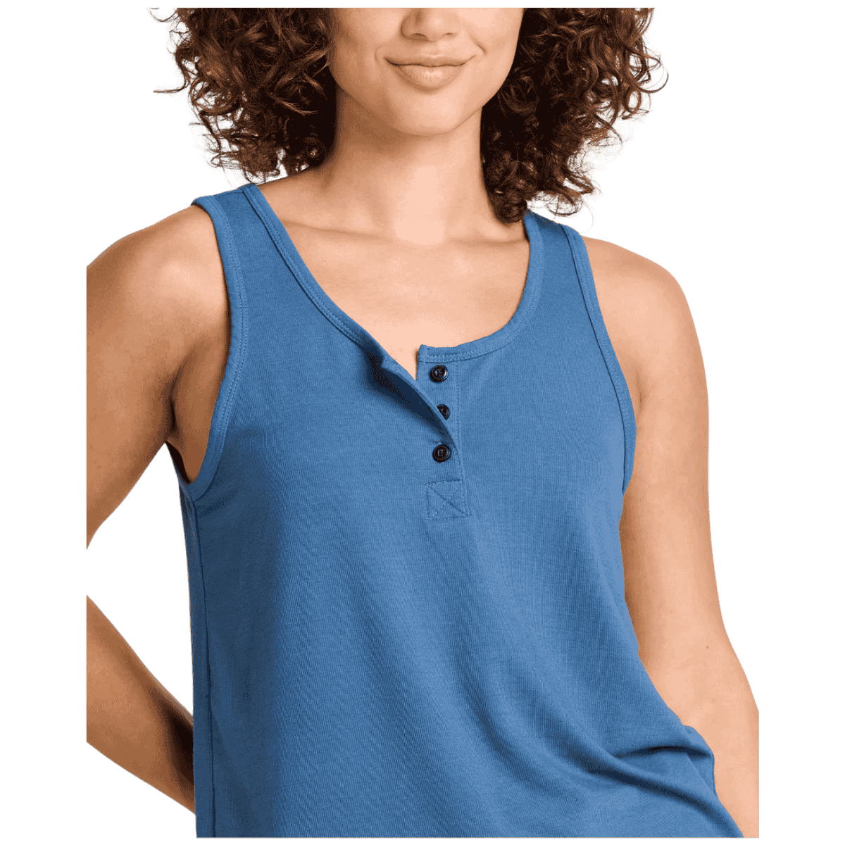 TOAD & CO WOMEN'S PIRU HENLEY TANK TOP – PACIFIC BLUE_CLOSER