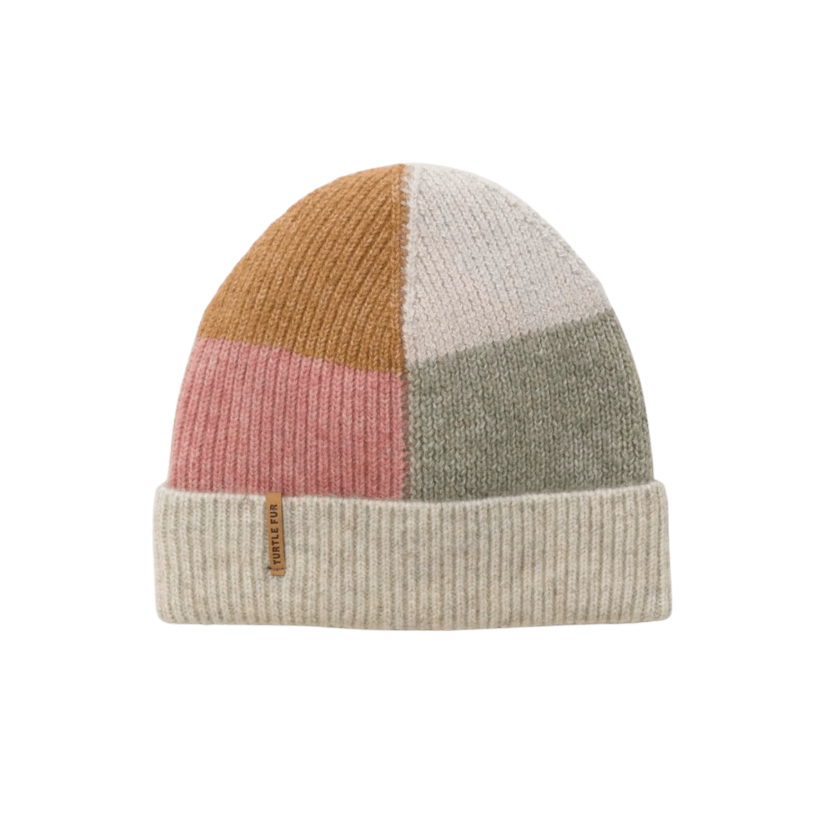 TURTLE FUR BRIAR HAT, CAMEL, FRONT ANGLE, LOGO