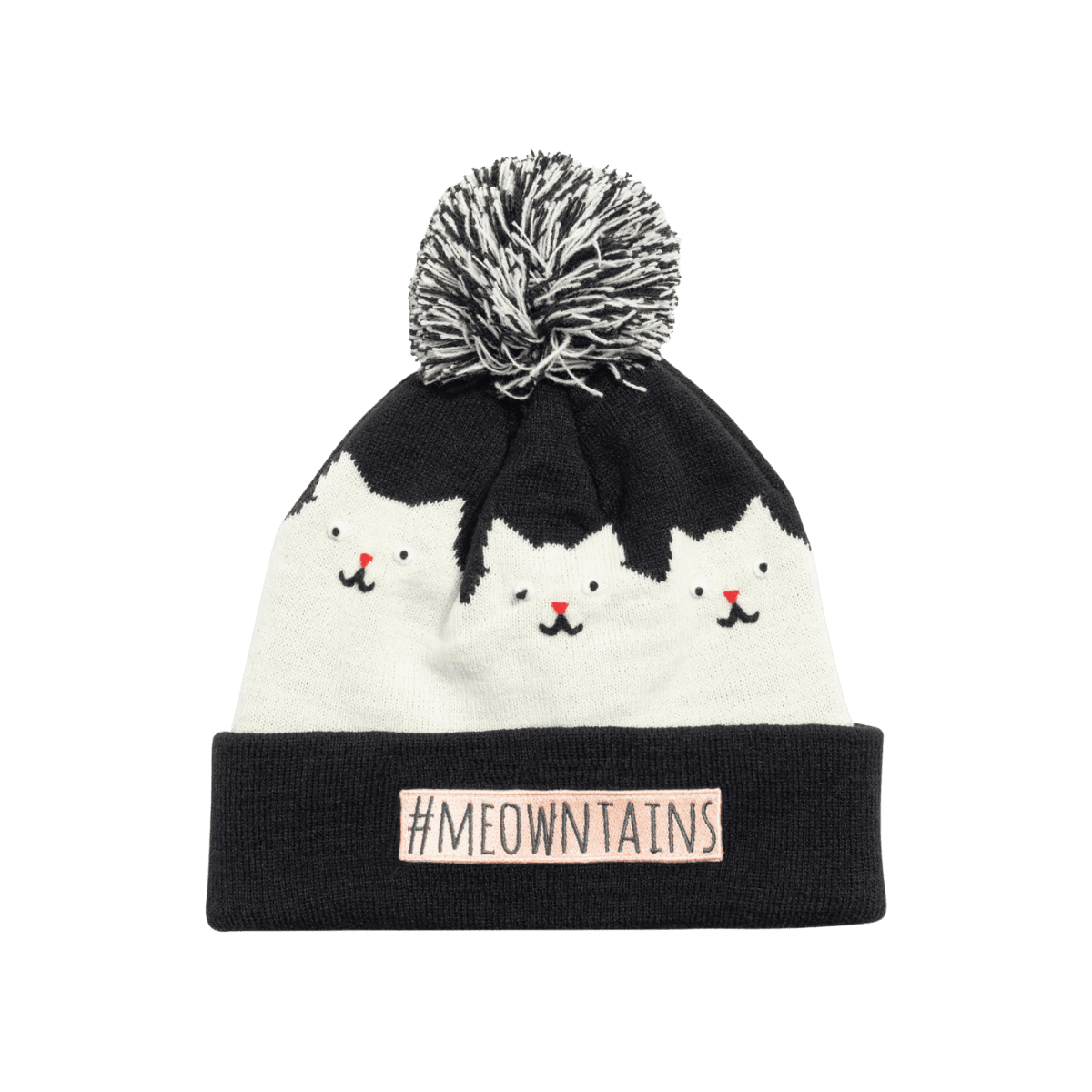 TURTLE FUR KIDS #MEOWNTAINS BEANIE - BLACK
