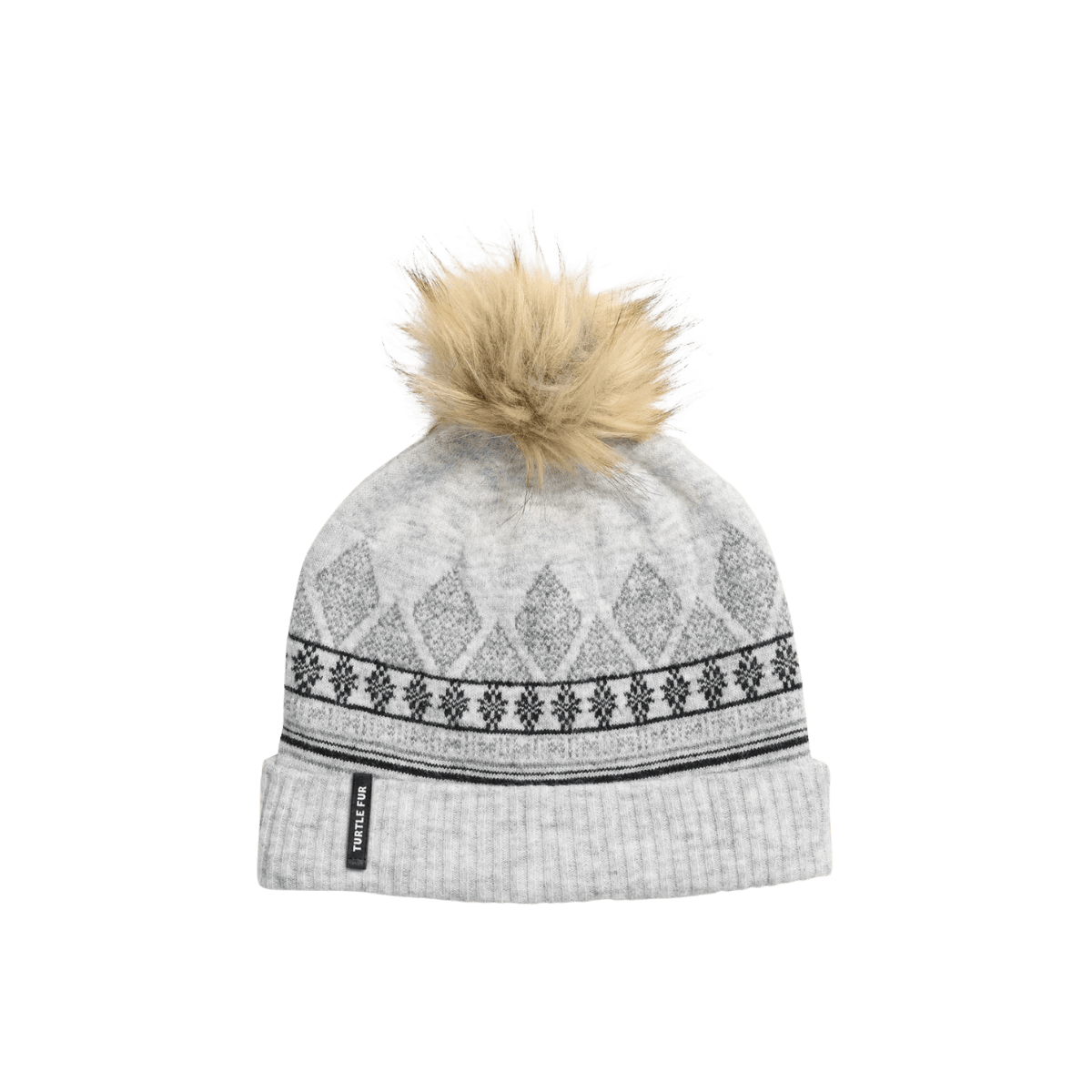TURTLE FUR RECYCLED ELLEN POM BEANIE - SILVER