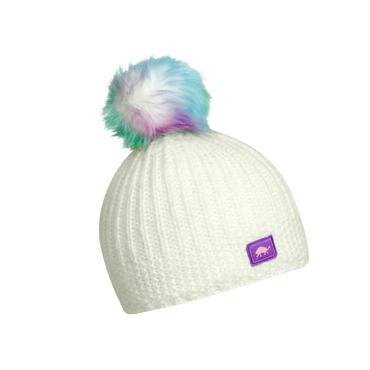 TURTLE FUR KIDS SUZIE BEANIE - WHITE - FRONT VIEW
