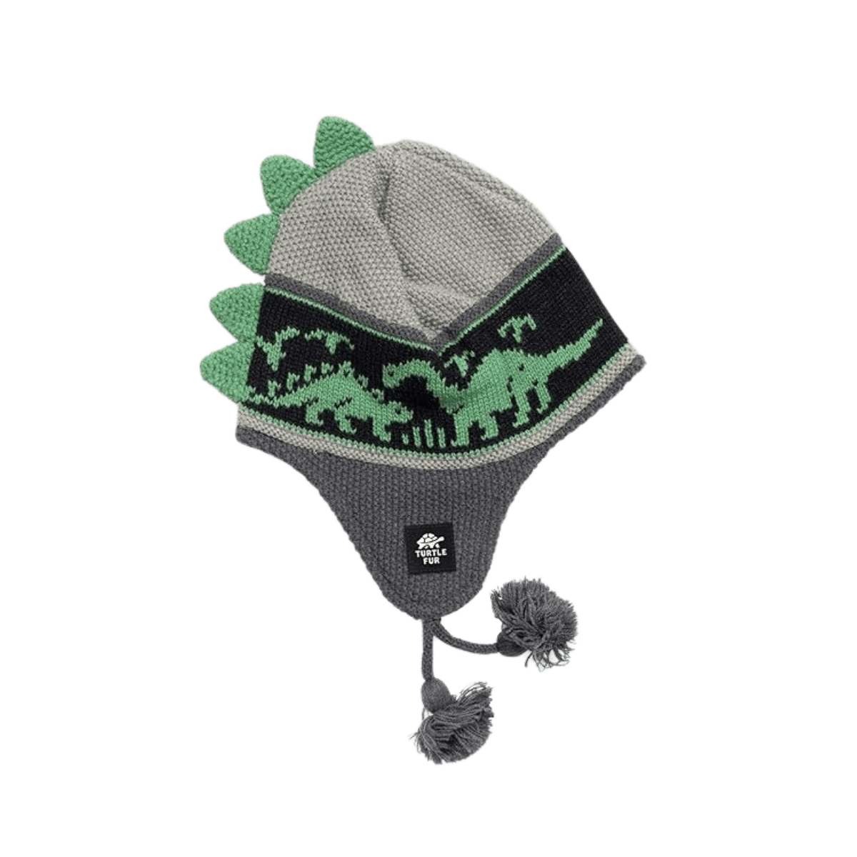 TURTLE FUR KIDS DR. DINO BEANIE - GRAY