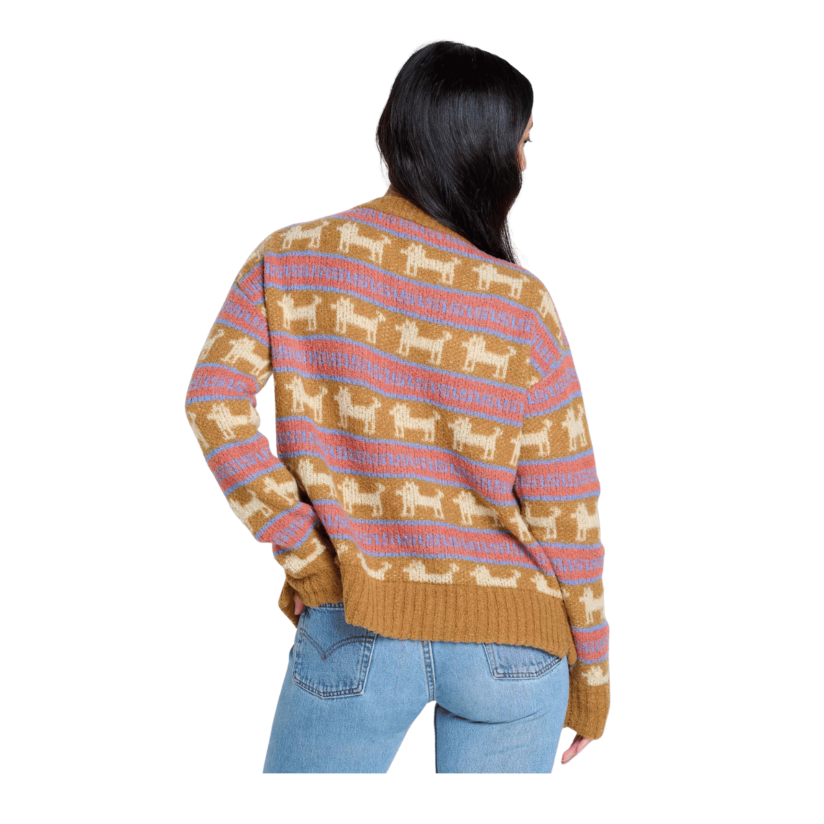 TOAD & CO WOMEN'S COTATI DOLMAN SWEATER - KELP PUPS - BACK VIEW