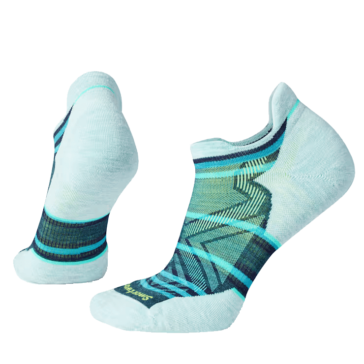SMARTWOOL WOMEN'S RUN TARGETED CUSHION STRIPE LOW ANKLE - TWILIGHT BLUE
