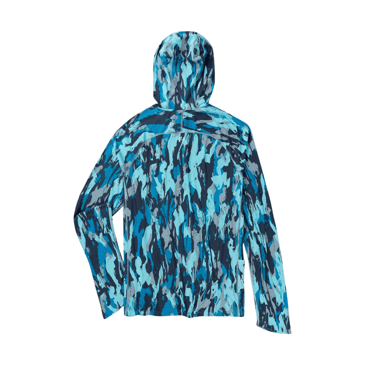 UNDER ARMOUR MEN'S FISH ELITE PRINTED HOODIE - HARBOR BLUE/WHITE - BACK