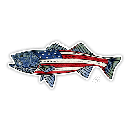 FISH DECALS USA BASS