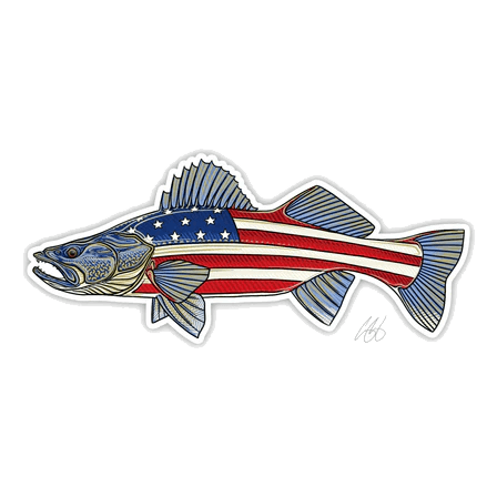 FISH DECALS USA WALLEYE