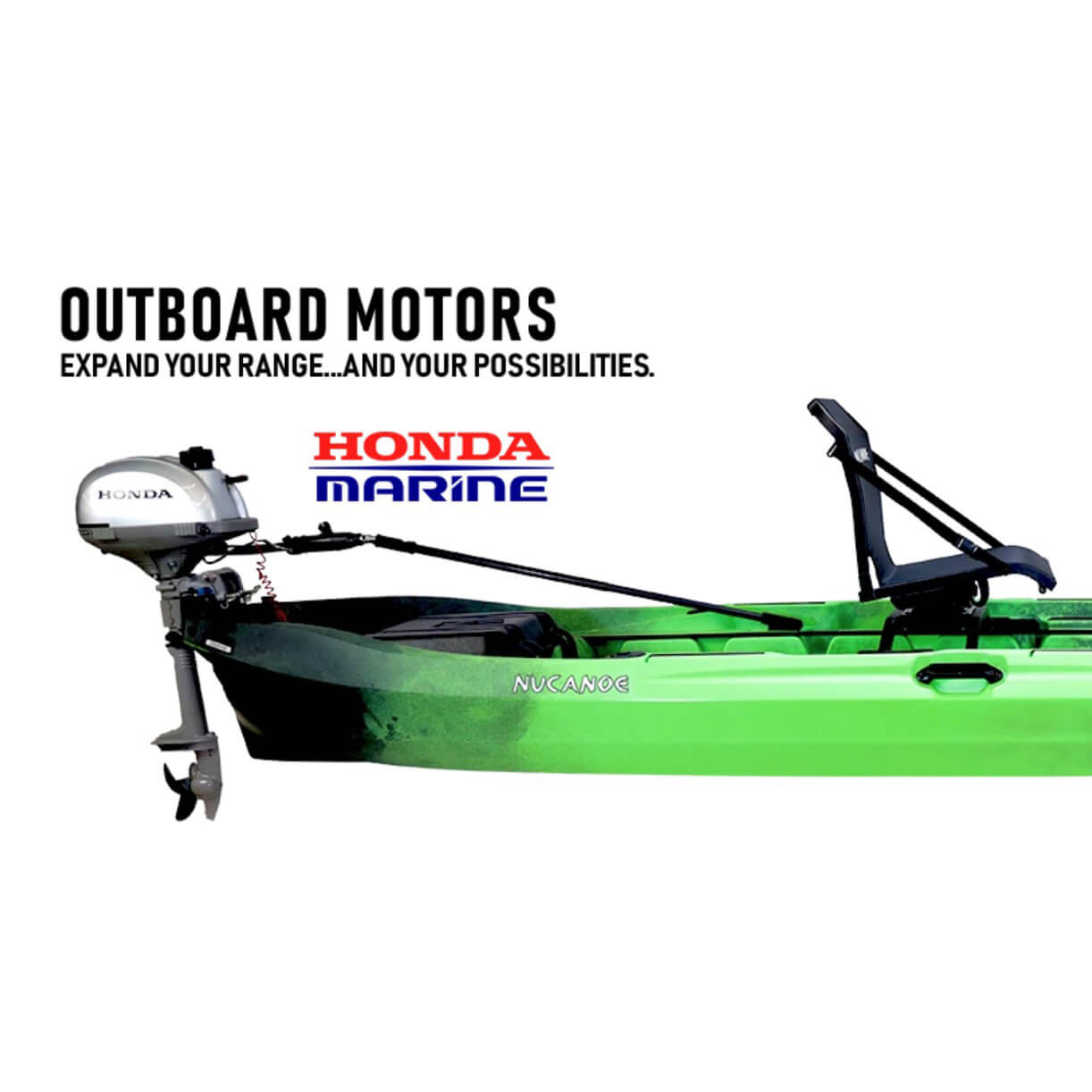 NUCANOE UNLIMITED MAX KAYAK - 13'6" showing Outboard motor option