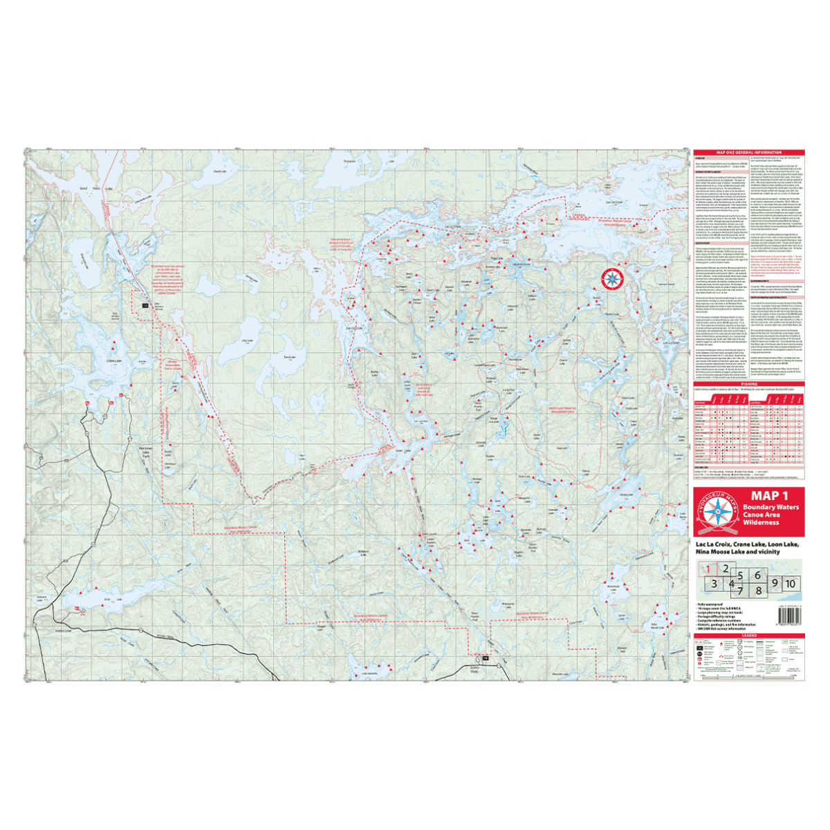 VOYAGEUR BWCA MAP 1 - FAR NORTHEASTERN SECTION - MAIN IMAGE