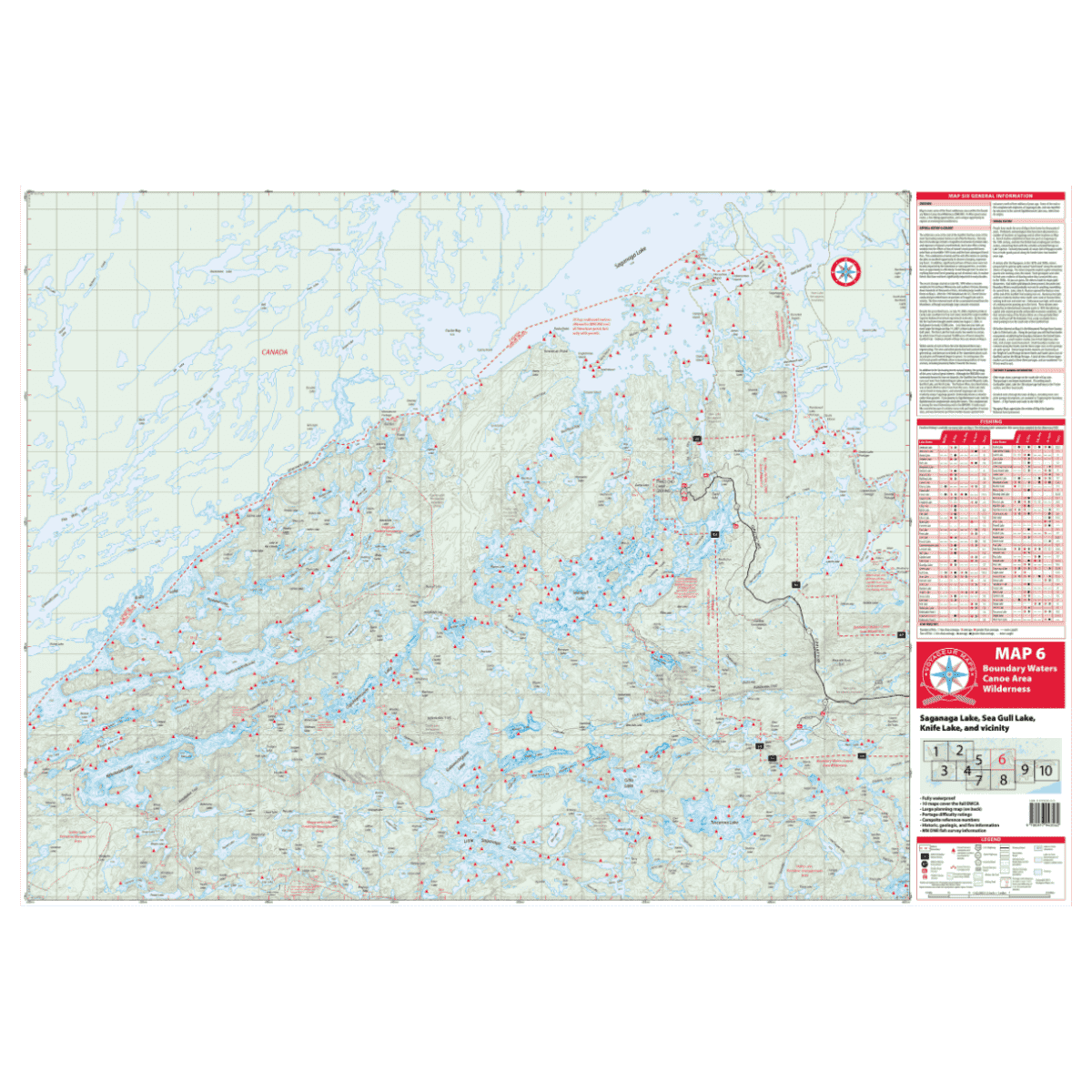 VOYAGEUR BWCA MAP 6 – WESTERN GUNFLINT TRAIL: SAGANAGA & SEAGULL LAKES - MAIN IMAGE