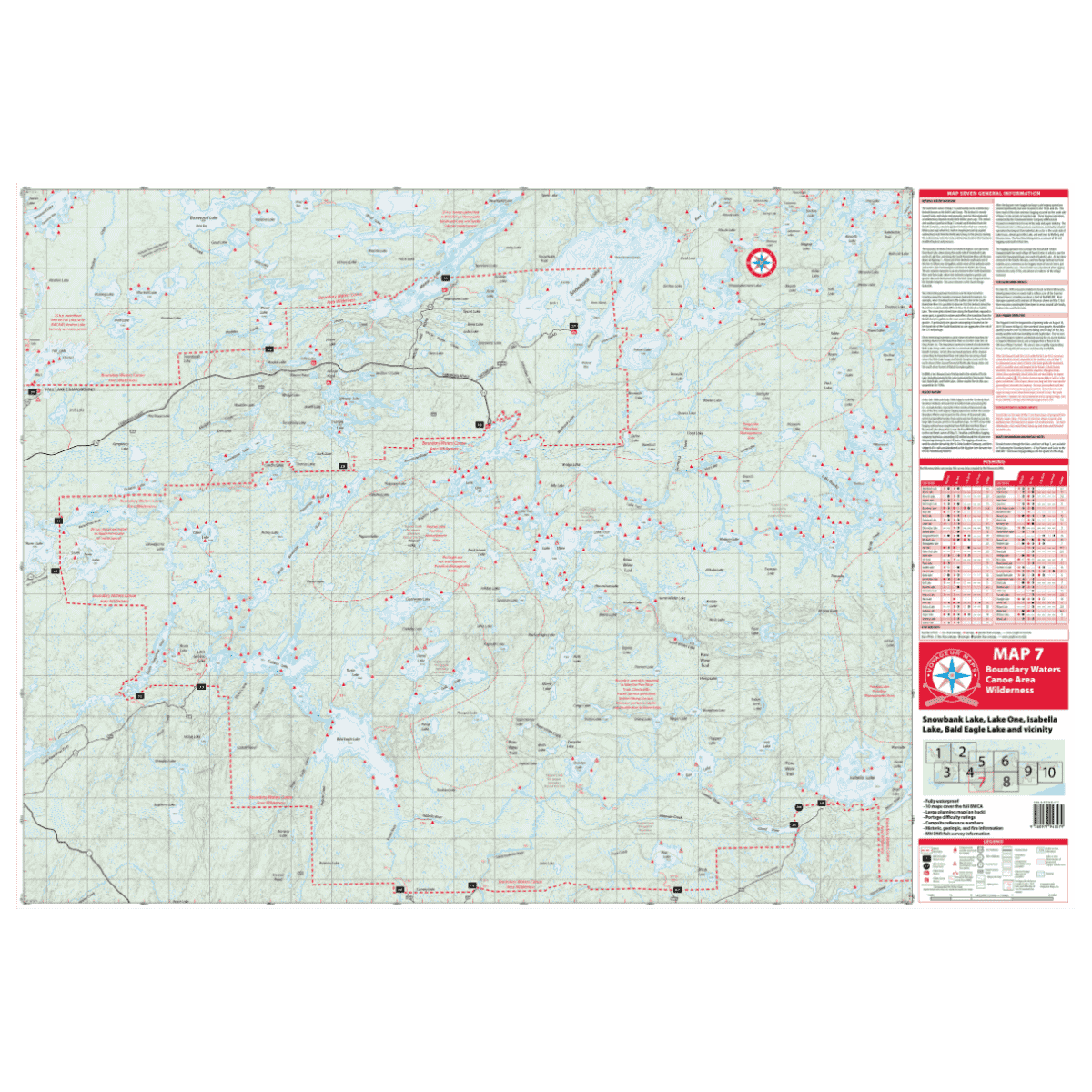 VOYAGEUR BWCA MAP 7 – EAST OF ELY: MOOSE LAKE TO LAKE ONE - MAIN IMAGE