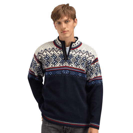 DALE OF NORWAY VAIL MEN'S SWEATER - NORWEGIAN WOLL - MIDNIGHT NAVY front