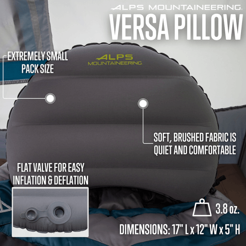 ALPS MOUNTAINEERING VERSA PILLOW - GRAY FEATURES