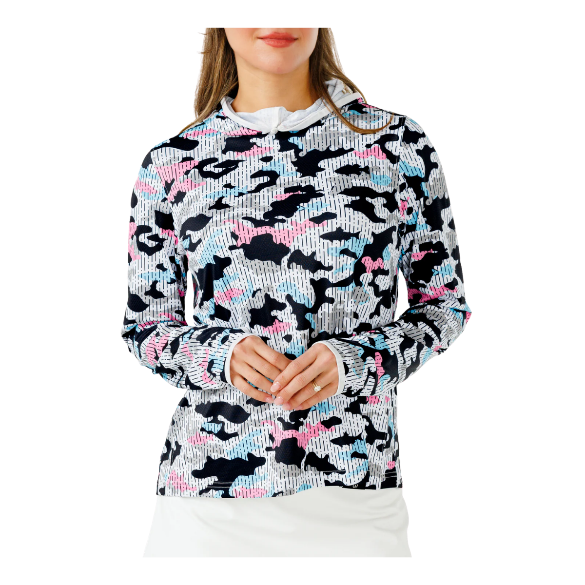 WAGGLE GOLF W FLORA FEATHERLIGHT HOODIE PINK