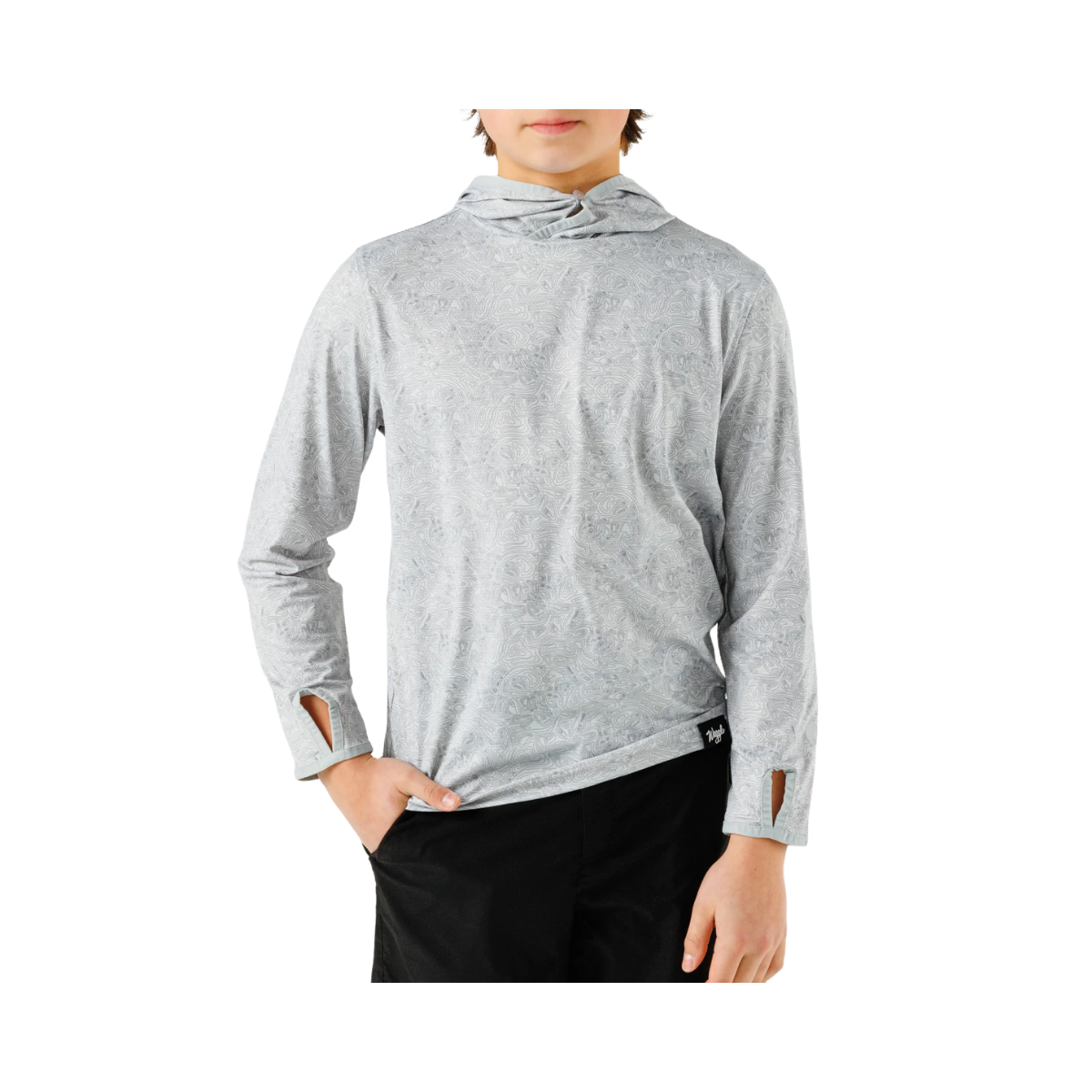 WAGGLE GOLF YOUTH GRZZLD FEATHERLIGHT HOODIE GRAY