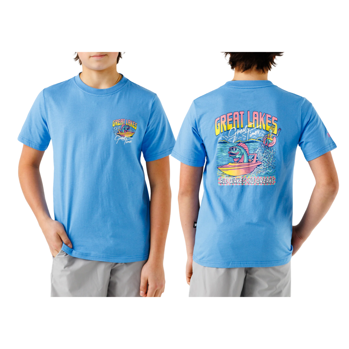 WAGGLE GOLF YTH GREAT LAKES T-SHIRT BLUE