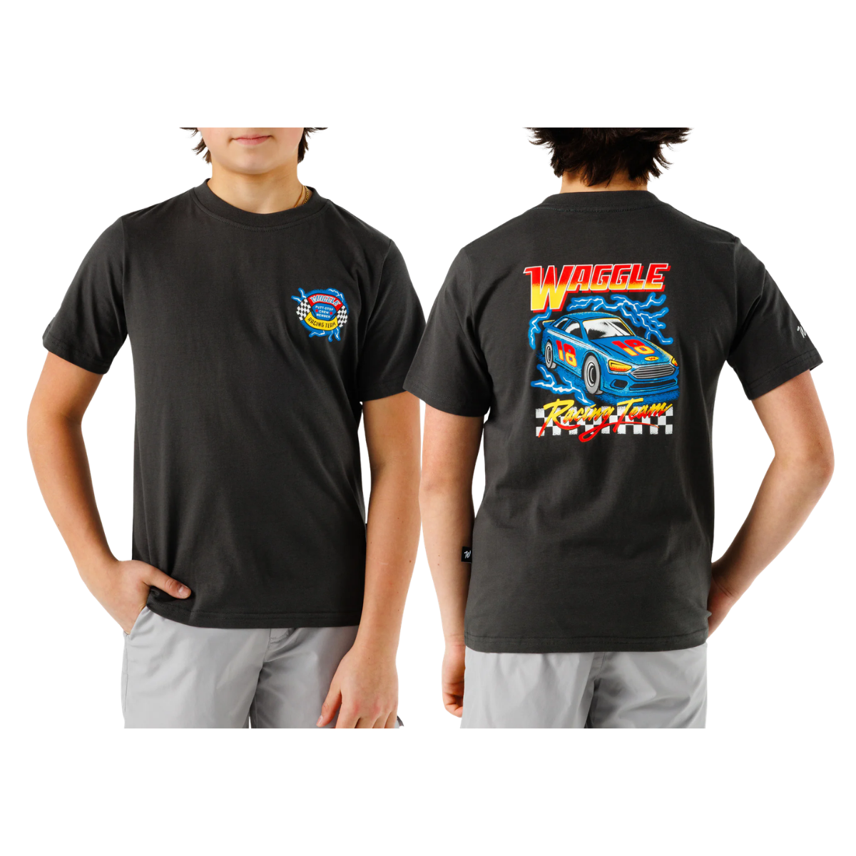 WAGGLE GOLF YTH RACING TEAM T-SHIRT BLACK