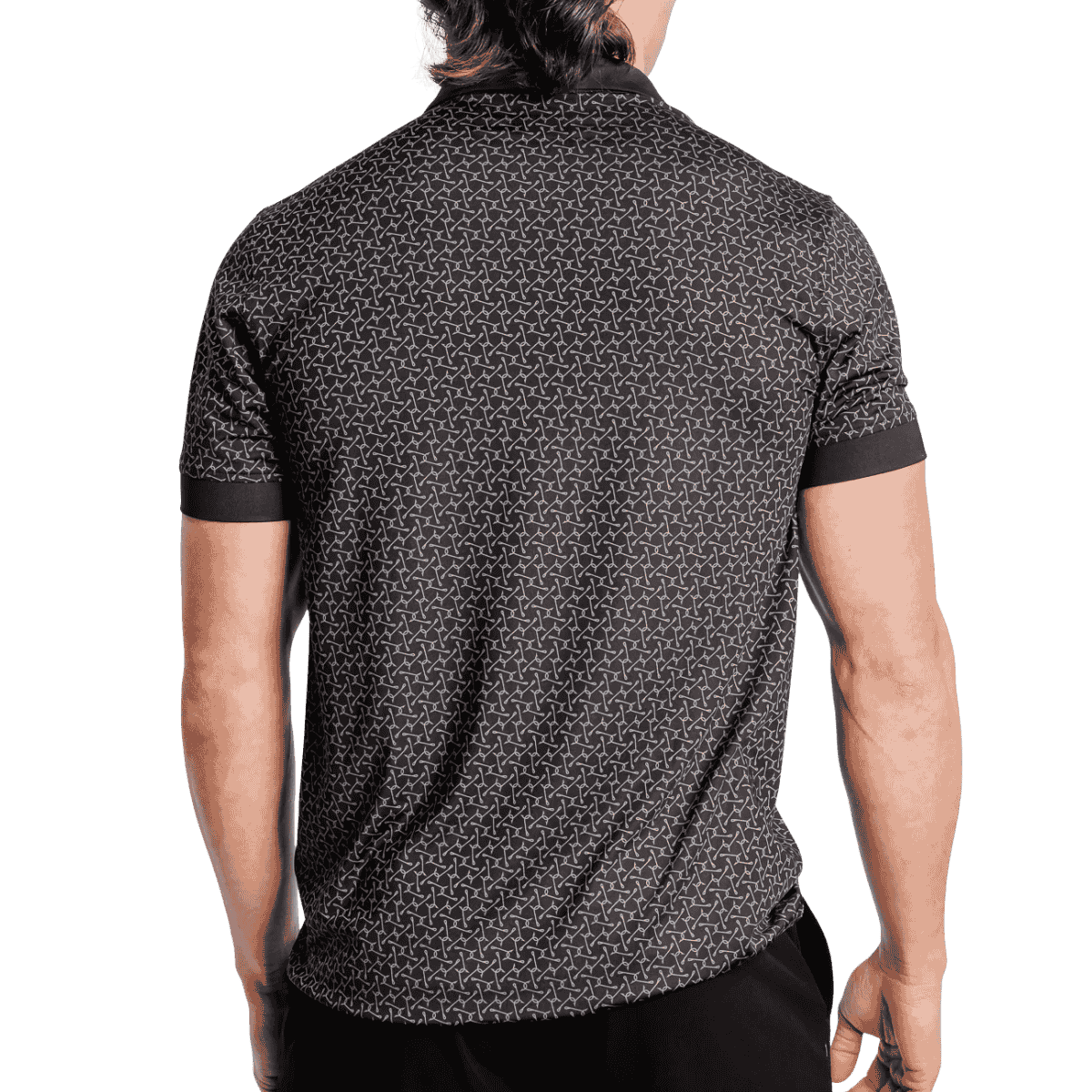 WAGGLE GOLF GONE FISHING POLO - BLACK_BACKANGLE