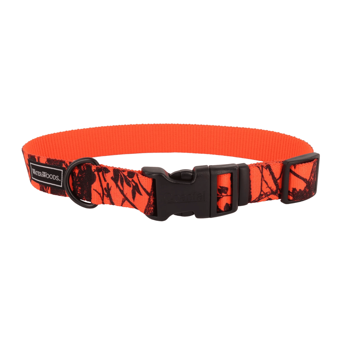 WATER & WOODS BLAZE ADJUSTABLE PATTERNED DOG COLLAR - 18" - 26" -ORANGE TREE