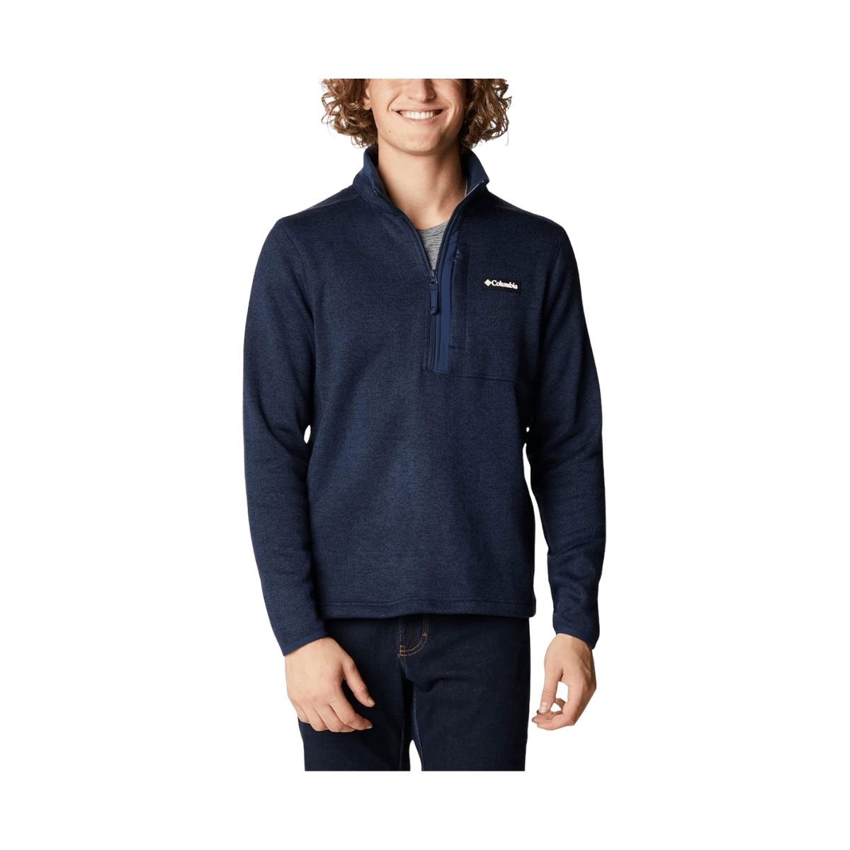 COLUMBIA MEN'S SWEATER WEATHER HALF ZIP - NAVY