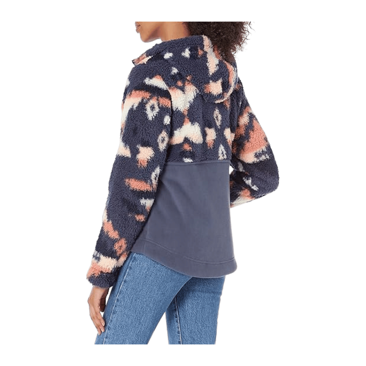 COLUMBIA WOMEN'S WINTER PASS SHERPA FULL ZIP - NOCTURNAL ROCKY - BACK VIEW