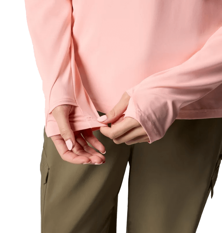 COLUMBIA WOMEN'S SKIEN VALLEY HOODIE - PINK SAND SLEEVE