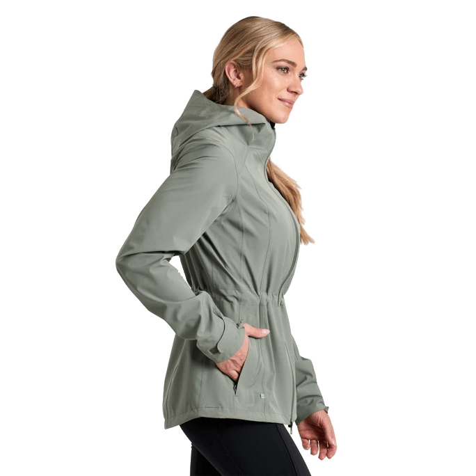 KUHL WOMEN'S STRETCH VOYAGR RAIN JACKET - SOFT PINE SIDE