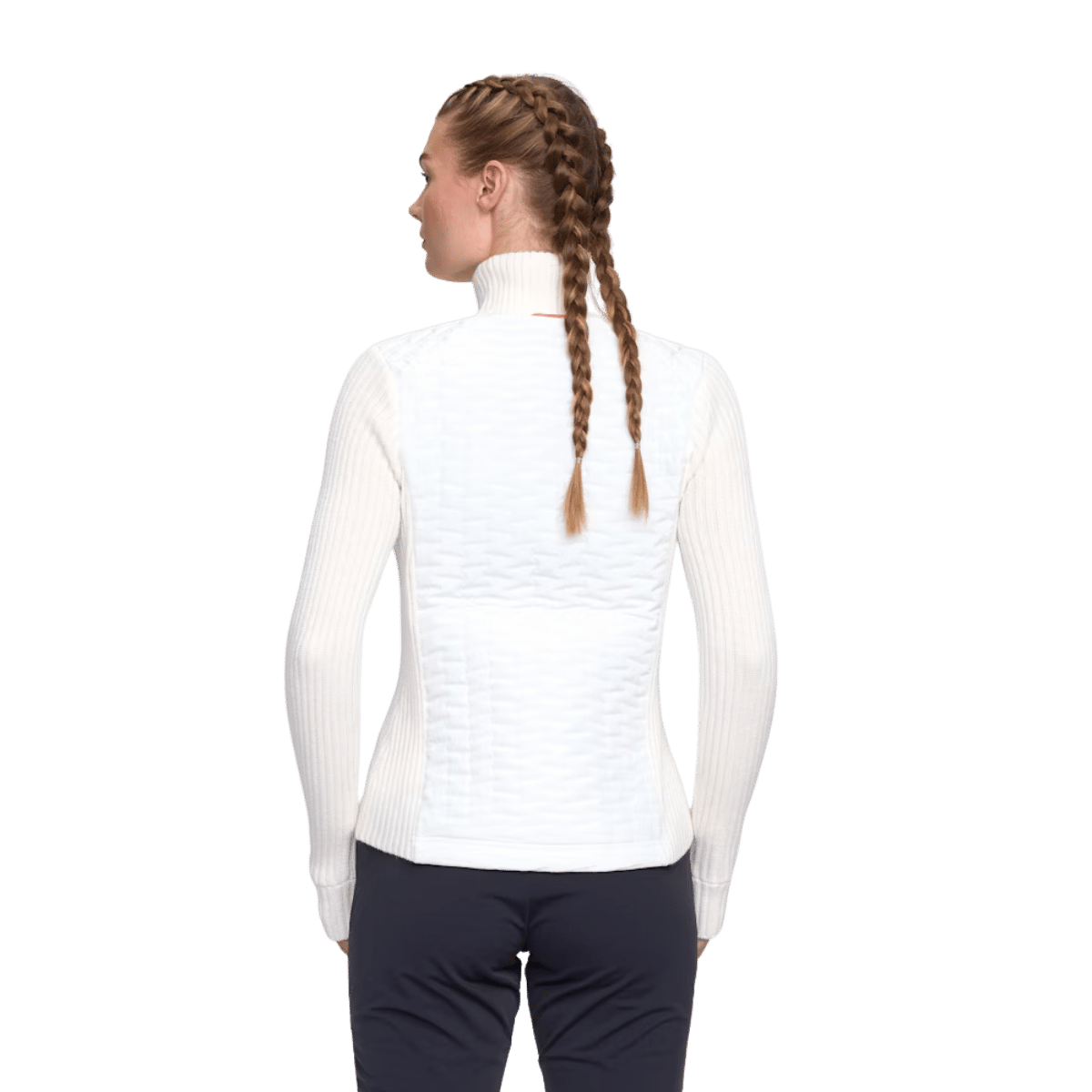 BJORN DAEHLIE FULL ZIP COMFY SWEATER WOMENS - SNOW WHITE_BACK ANGLE