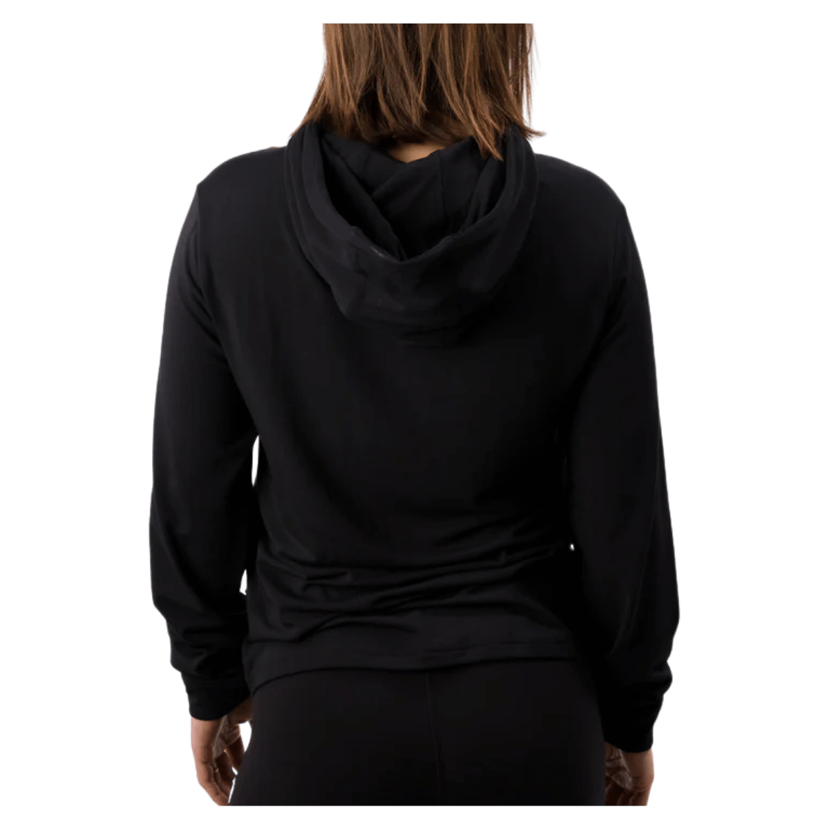WAGGLE GOLF LINKSLUXE HOODIE BLACK WOMEN'S BACK VIEW