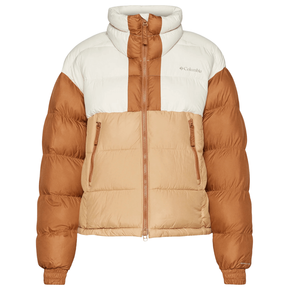 COLUMBIA WOMEN'S PIKE LAKE CROPPED INSULATED JACKET - CANOE/CAMEL BROWN/DARK STONE
