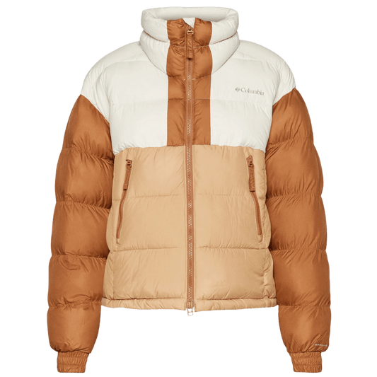 COLUMBIA WOMEN'S PIKE LAKE CROPPED INSULATED JACKET - CANOE/CAMEL BROWN/DARK STONE