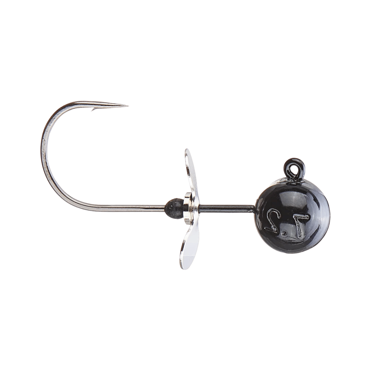X ZONE LURES TUNGSTEN PROPELLER JIG HEAD BLACK