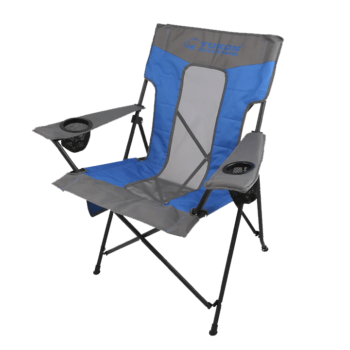 YUKON OUTFITTERS FOLDING CAMP CHAIR - BLUE/GREY