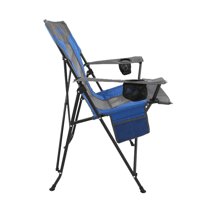 YUKON OUTFITTERS FOLDING CAMP CHAIR - BLUE/GREY RIGHT SIDE