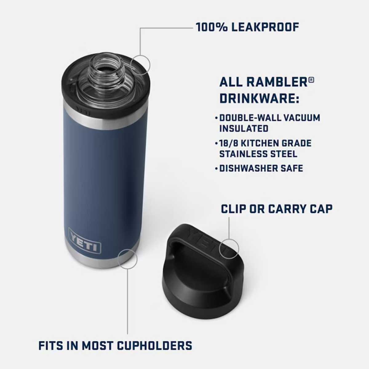 YETI RAMBLER 18 OZ WATER BOTTLE WITH CHUG CAP - Description