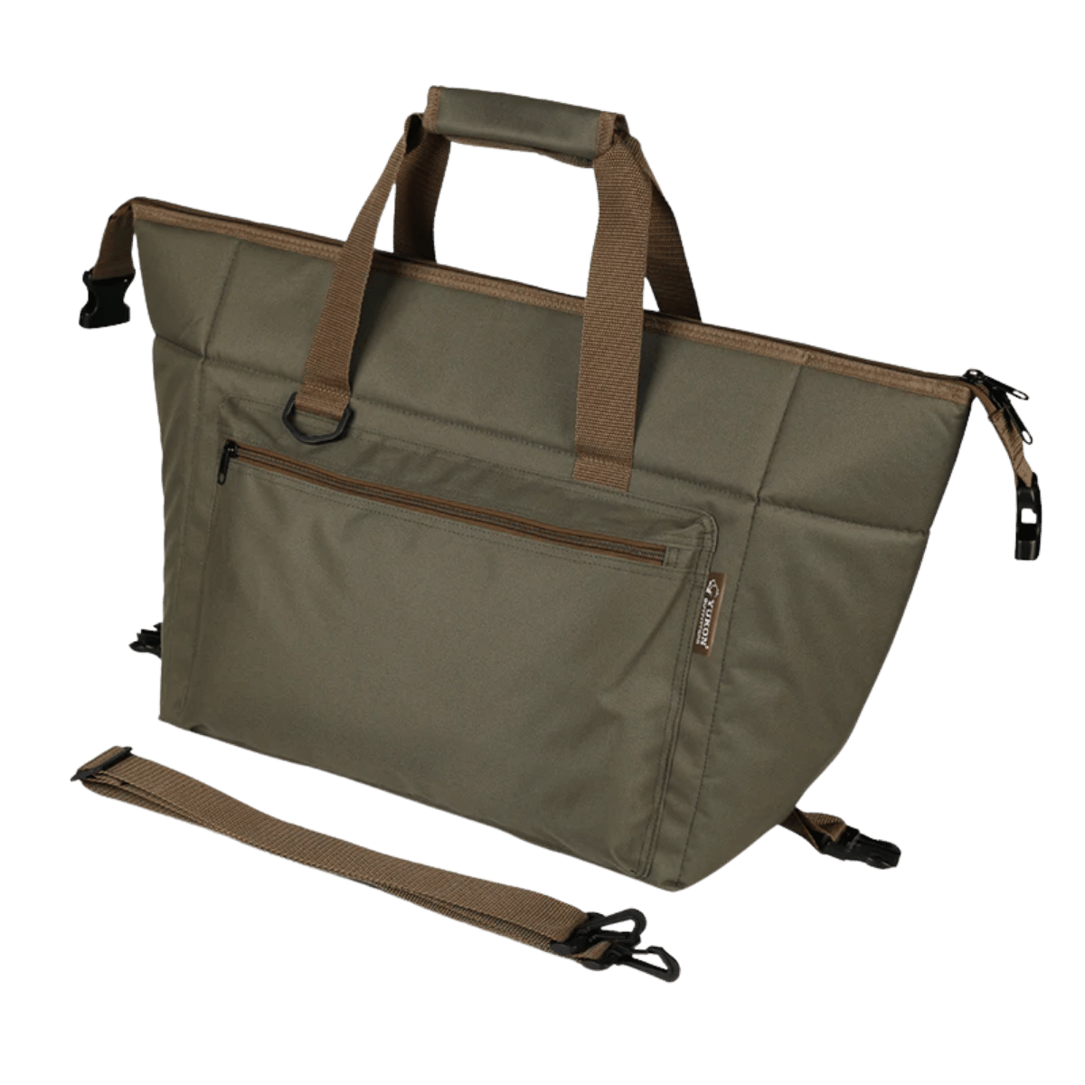 YUKON OUITFITTERS 24 CAN INSULATED COOLER BAG - OLIVE DRAB/EARTH_FRONT SIDE ANGLE