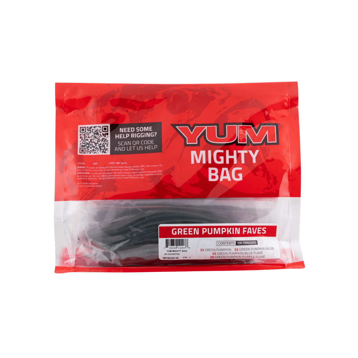 YUM MIGHTY BAG – 5" (100PK) GRNPUMPKINFAV