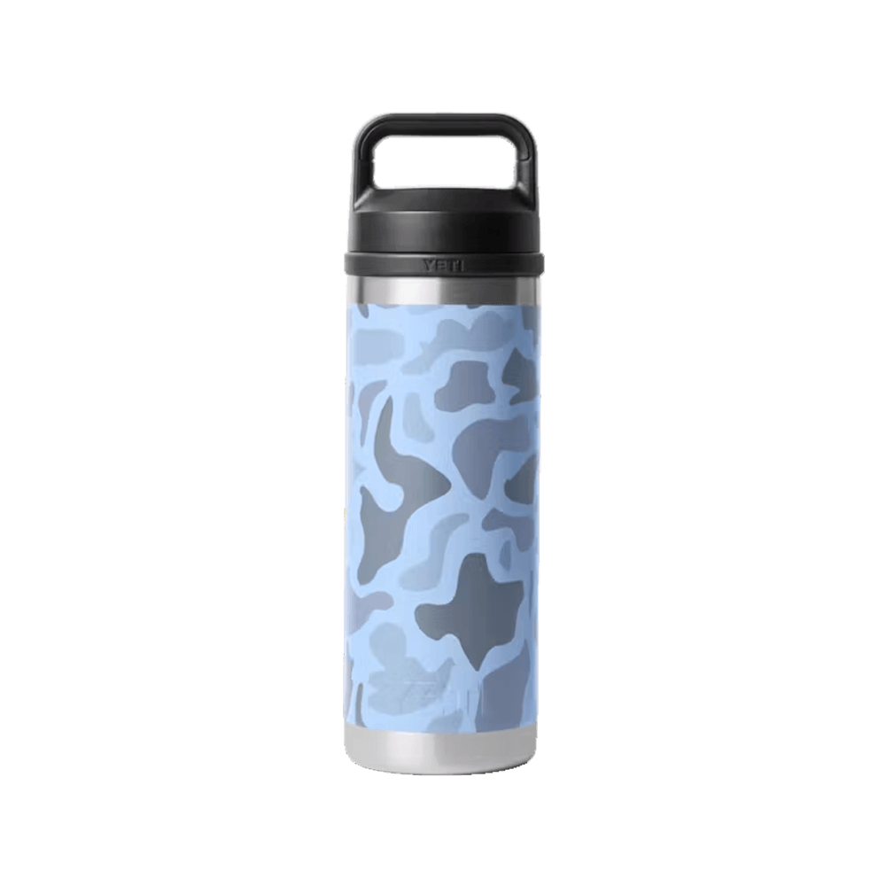 YETI 18 OZ PREMIER RAMBLER BOTTLE CHUG - BLUE CAMO - BACK VIEW