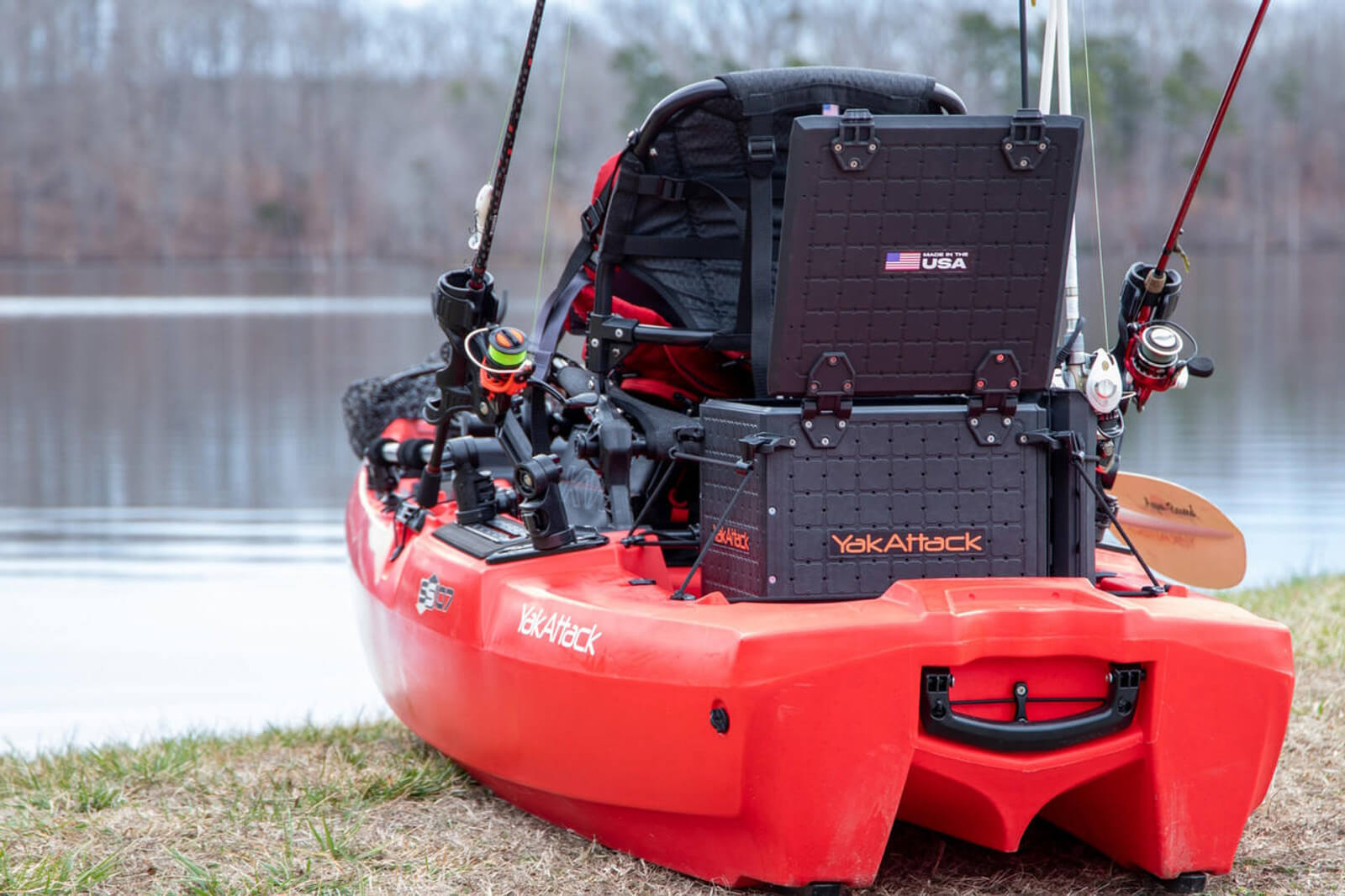 BLACKPAK PRO KAYAK CRATE - 13" x 13" mounted on a kayak