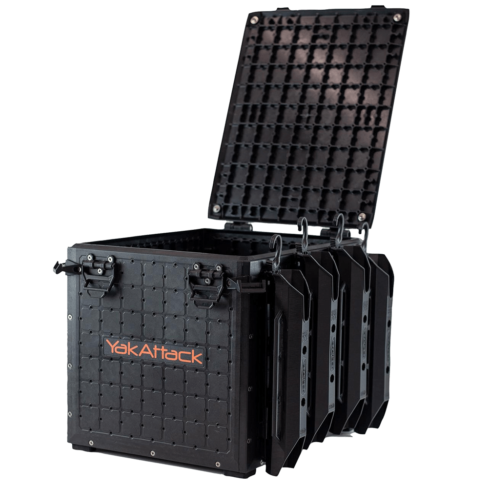 BLACKPAK PRO KAYAK FISHING CRATE - 13" x 16" lid open