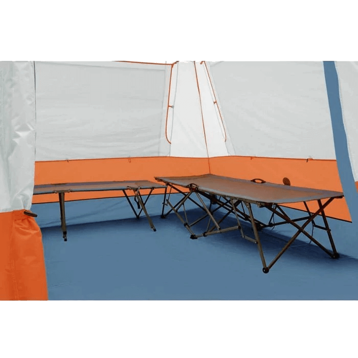 copper canyon tent inside with cots set up